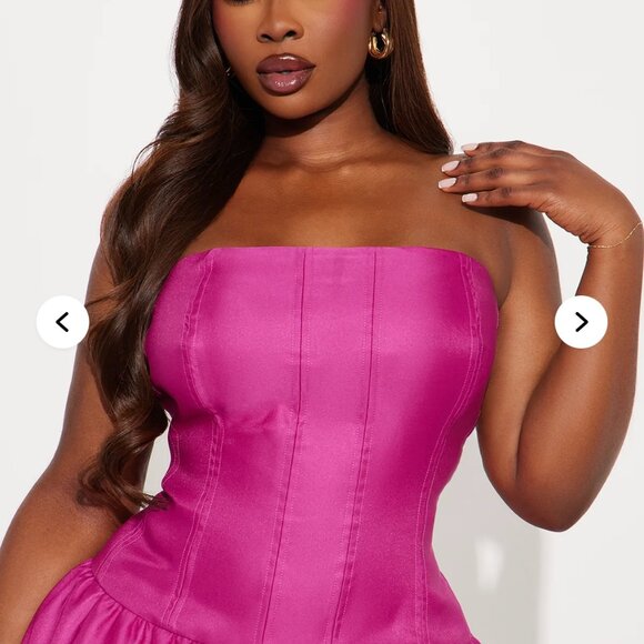 Satin Gown - Raspberry Colored - Picture 2 of 4